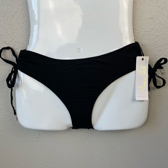 NWT Anne Cole Black Bikini Bottoms Size S - Picture 1 of 4